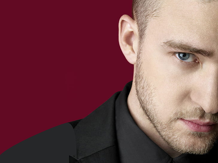 Justin Timberlake, Celebrities, Star, Movie Actor, Handsome Man, Half Face, Blue Eye, Photography, justine timberlake, HD wallpaper