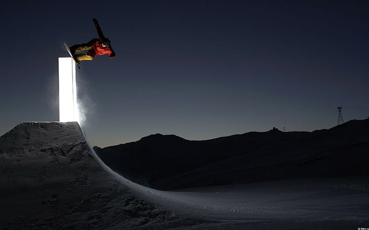 snowboarding, sport, night