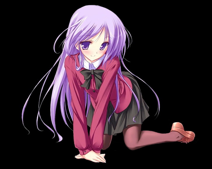 1600x10px Free Download Hd Wallpaper Purple Haired Female Anime Character Wallpaper Girl Cute Smile Wallpaper Flare
