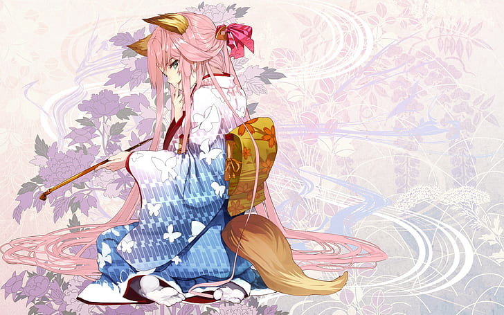 anime, anime girls, fox girl, kitsunemimi, original characters, HD wallpaper