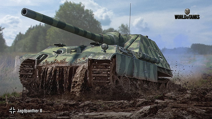 World of Tanks Jagdganther II tank illustration, SAU, WoT, German HD wallpaper