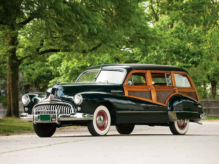 1947, buick, estate, retro, stationwagon, super