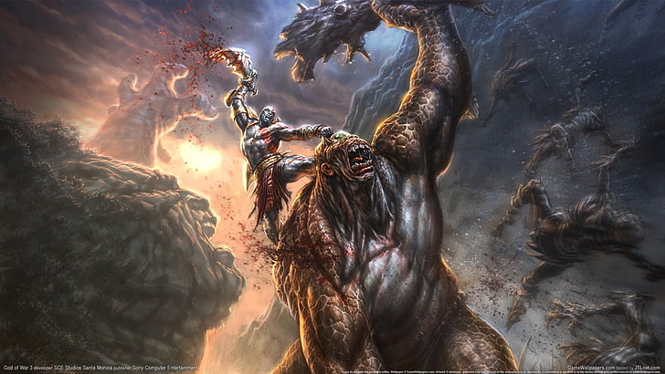 game application concept art wallpaper, God of War, God of War III