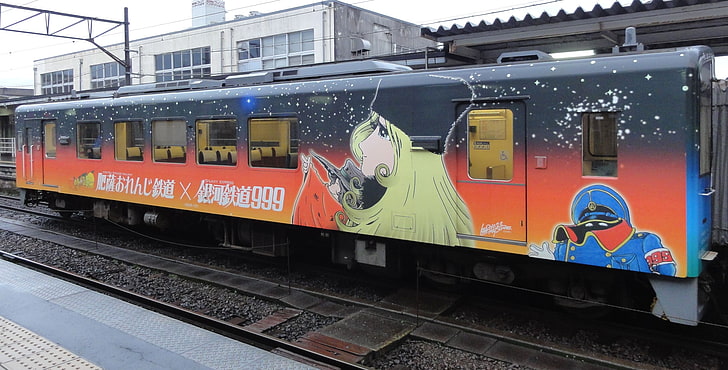 Leiji Matsumoto, Galaxy Express 999, train, rail transportation, HD wallpaper