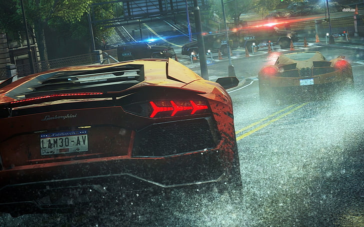 gold Lamborghini luxury car, Need for Speed, Need for Speed: Most Wanted, HD wallpaper