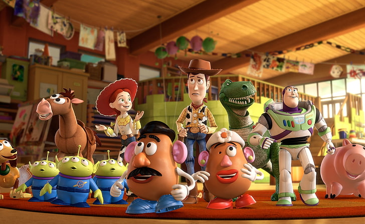 Toy Story 3, Toy Story characters, Cartoons, representation, human representation, HD wallpaper