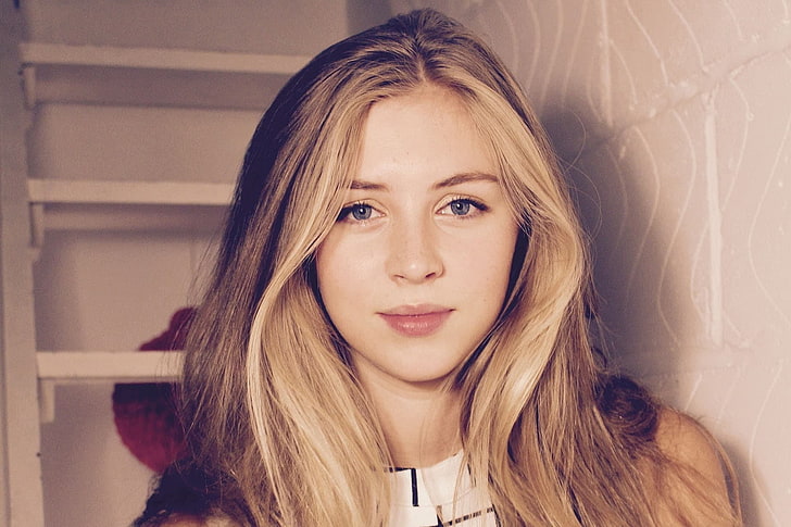 Actresses, Hermione Corfield, Blonde, Blue Eyes, Face, Model