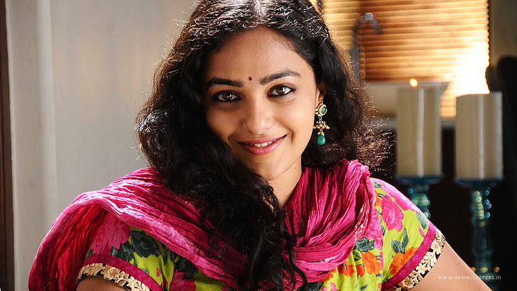 Nithya Menon 2015, portrait, looking at camera, smiling, one person