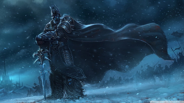 black gladiator, World of Warcraft, Arthas, video games, World of Warcraft: Wrath of the Lich King, HD wallpaper