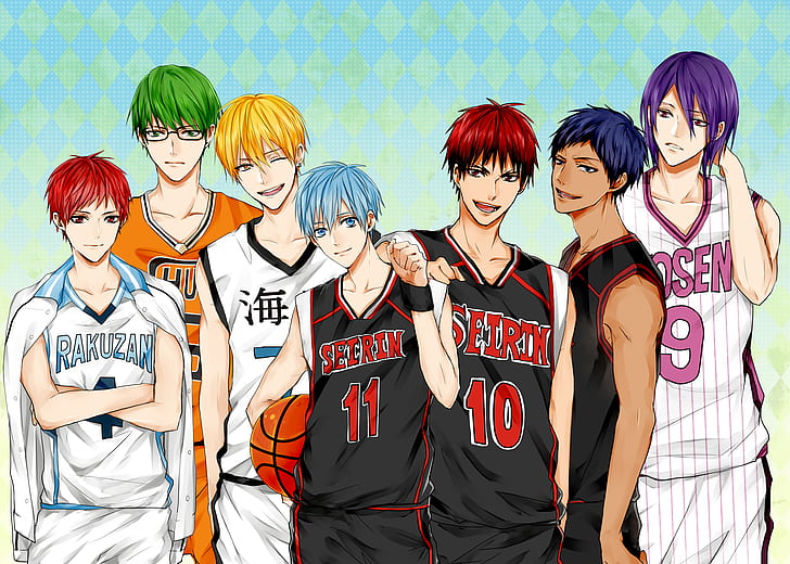 Anime, Kuroko's Basketball, Atsushi Murasakibara, Daiki Aomine
