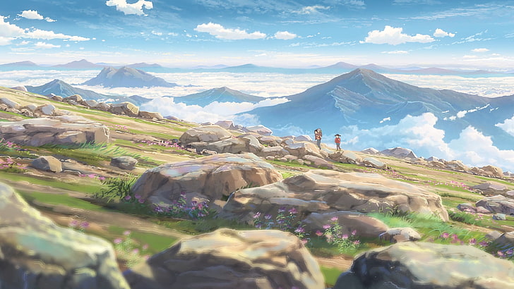 Makoto Shinkai, Kimi no Na Wa, mountain, scenics - nature, beauty in nature, HD wallpaper