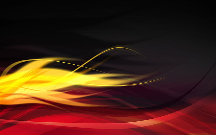 Abstract, Graphic Design, Wavy Lines, Red, Yellow, HD wallpaper