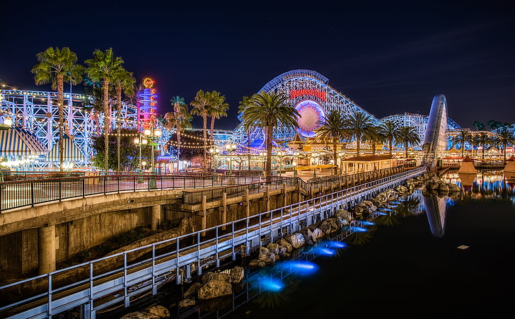 California Screamin, gray skyline, United States, Disneyland, HD wallpaper