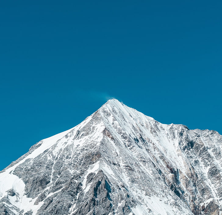 snow, blue, peak, mountain, cold temperature, winter, sky, scenics - nature, HD wallpaper
