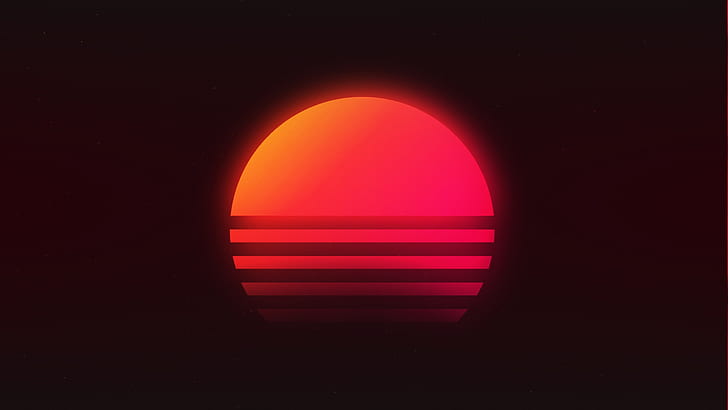 The sun, Music, Star, Background, Neon, 80's, Synth, Retrowave