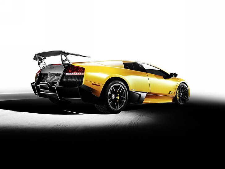 Lamborghini Murcielago LP670 4 SuperVeloce, yellow sports car, HD wallpaper