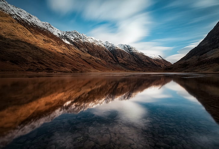 body of water between mountains, glencoe, glencoe, Loch Achtriochtan, HD wallpaper