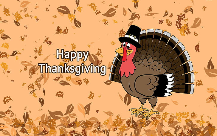 Wishing Everyone A Very Happy Thanksgiving, turkey, leaves, autumn, HD wallpaper