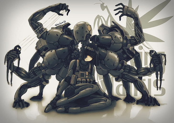 gray robot wallpaper, Metal Gear Solid 4, BB Corps, machine, artwork