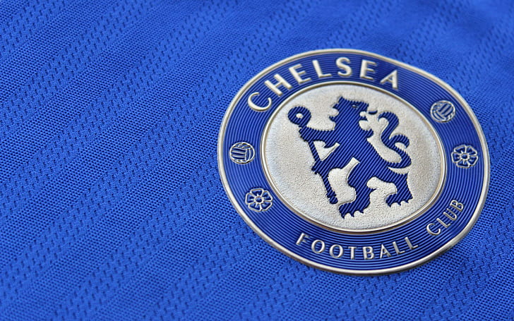 Chelsea FC logo, blue and white chelsea football club badge, sports