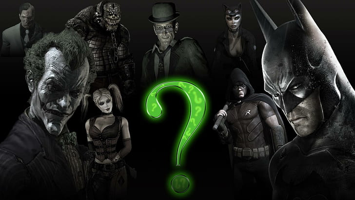 HD wallpaper: Arkham City, batman movie characters, joker, riddler, catwoman  | Wallpaper Flare