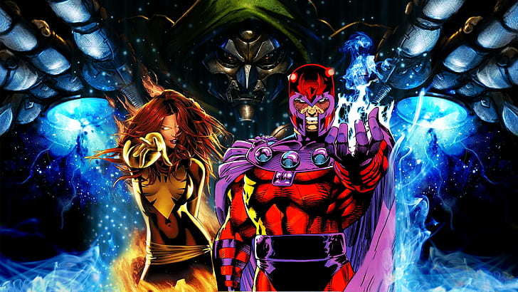 Doctor Doom Magneto Phoenix Marvel HD, cartoon/comic