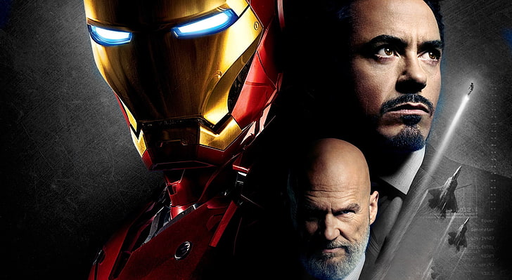 Iron Man and Obadiah Stane, Iron Man movie poster, Movies, Superhero