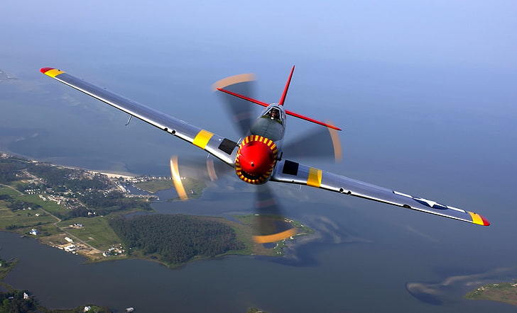 gray and yellow plane, nature, aerial view, airplane, men, pilot, HD wallpaper