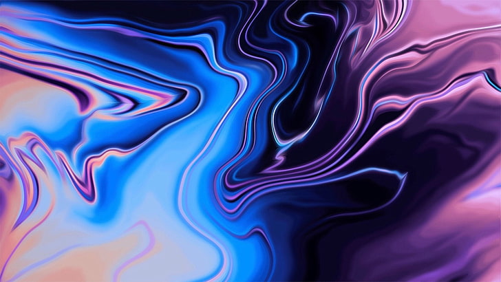 blue and purple abstract illustration, waves, pattern, multi colored, HD wallpaper