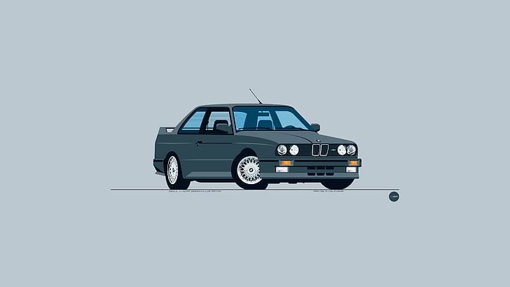 green coupe wallpaper, BMW, car, minimalism, black, simple background