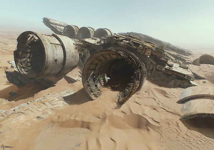 desert, chase, Star Wars, the ruins, The Force Awakens, Episode VII