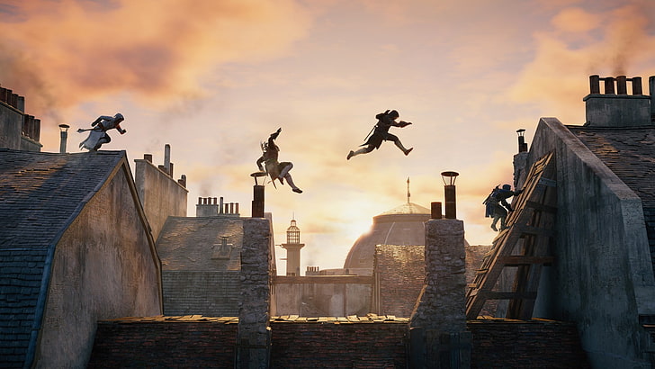 assassins creed, Parkour, Rooftops, Sequence Photography, video games