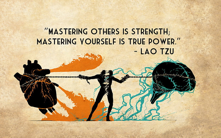 mastering others is strength mastering yourself is true power by Lao Tzu, HD wallpaper
