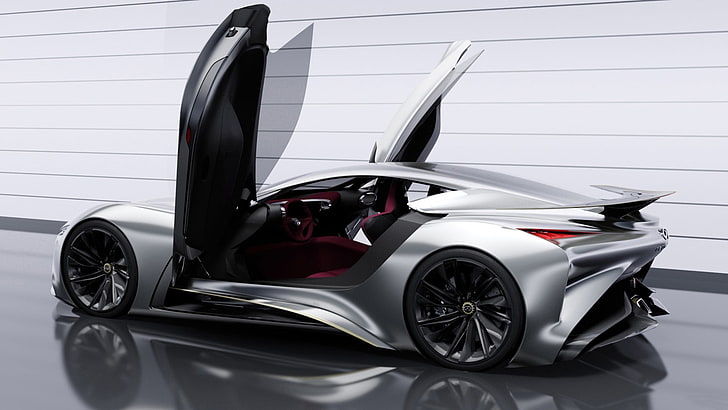 black and gray sports car, Infiniti Vision GT, concept cars, transportation