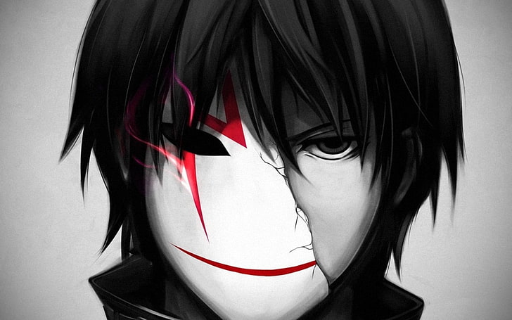 Darker than Black Hei illustration, male black-haired anime character, HD wallpaper