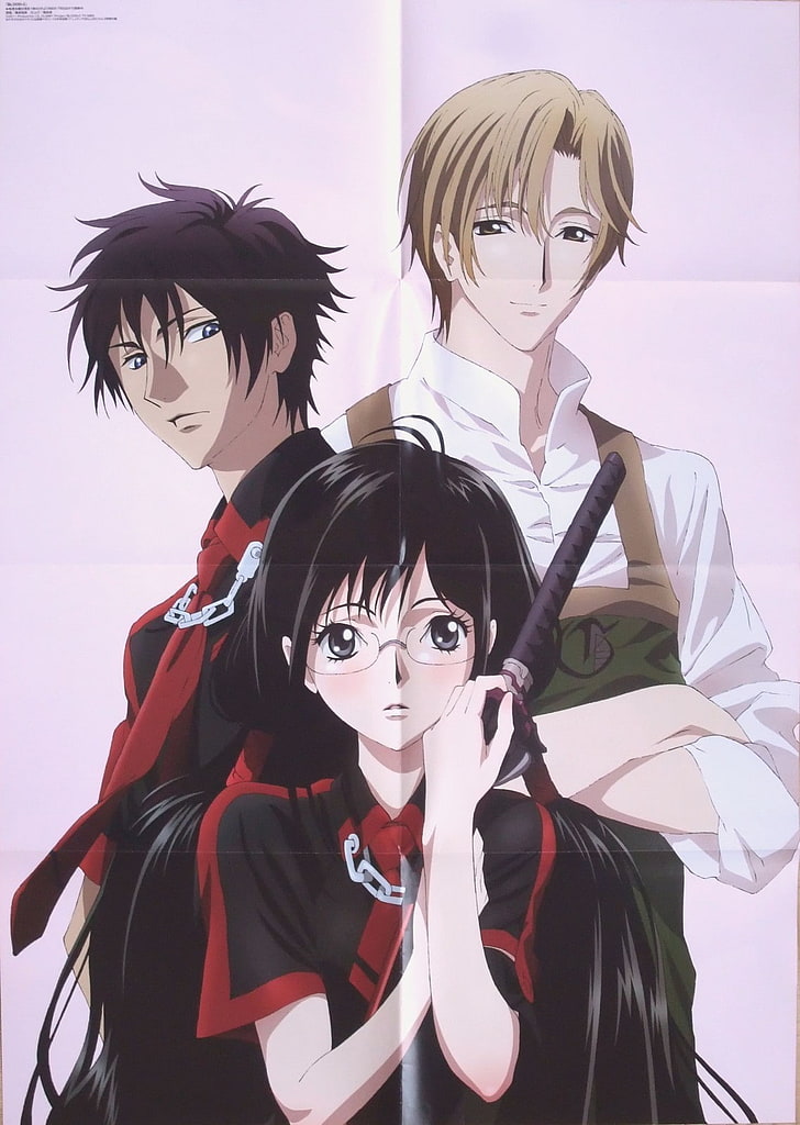 Blood-C, Saya Otonashi, Nanahara Fumito, Tokizane Shinichirou, HD wallpaper