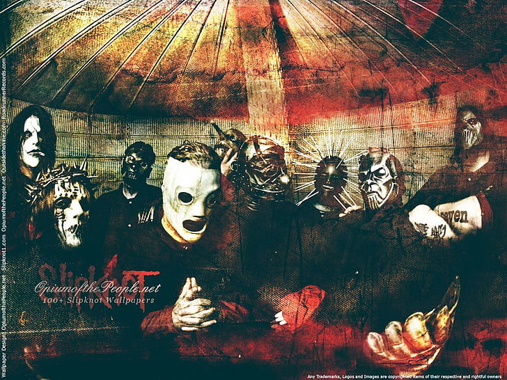 Slipknot band illustration, heavy metal, hard rock, music, no people, HD wallpaper