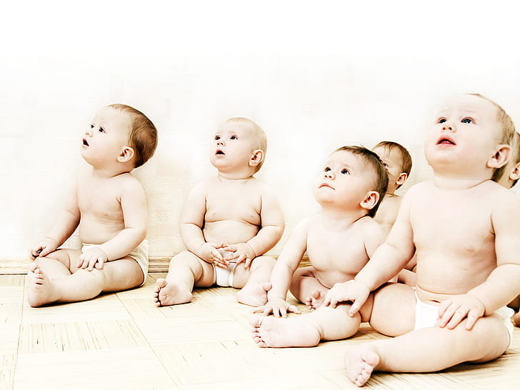 Cute Babies Sitting, HD wallpaper