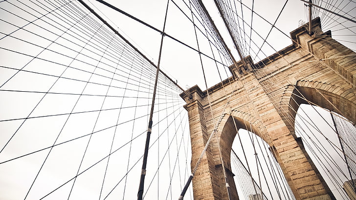 Brooklyn Bridge, Brooklyn, architecture, photography, New York City, HD wallpaper