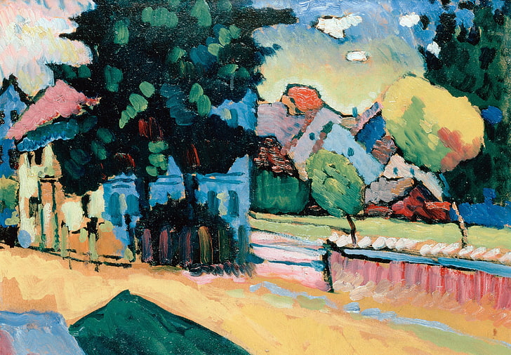 painting, Wassily Kandinsky, artwork, architecture, built structure