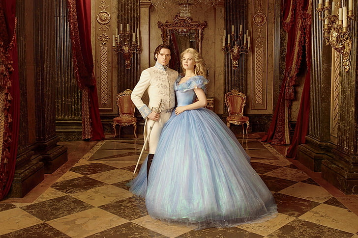Movie, Cinderella (2015), Lily James, Richard Madden