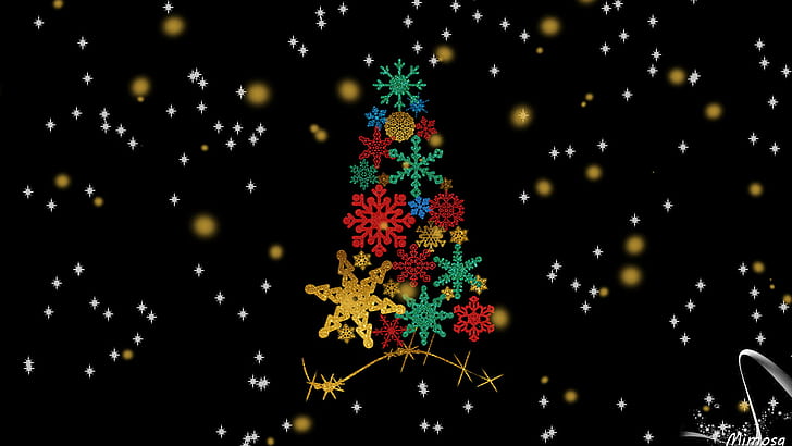 Holiday, Christmas, Abstract, Artistic, Black, Christmas Tree