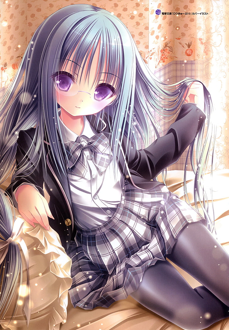 anime, anime girls, Ro-Kyu-Bu!, long hair, purple eyes, loli, HD wallpaper