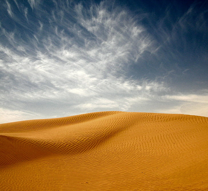 landscape photo of brown desert under blue and white sky during daytime, tunisia, tunisia, HD wallpaper