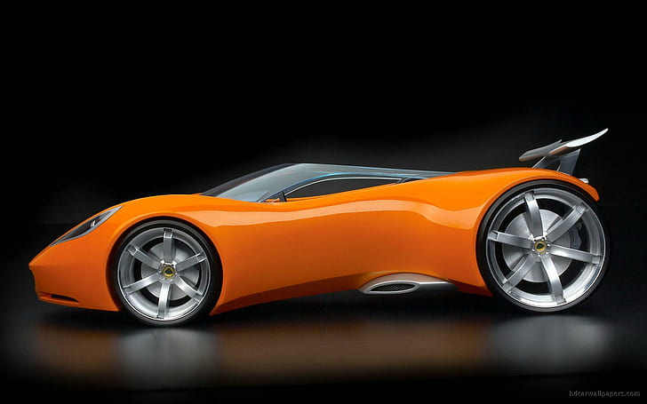 Lotus Hot Wheels Concept 4, orange sports car, cars