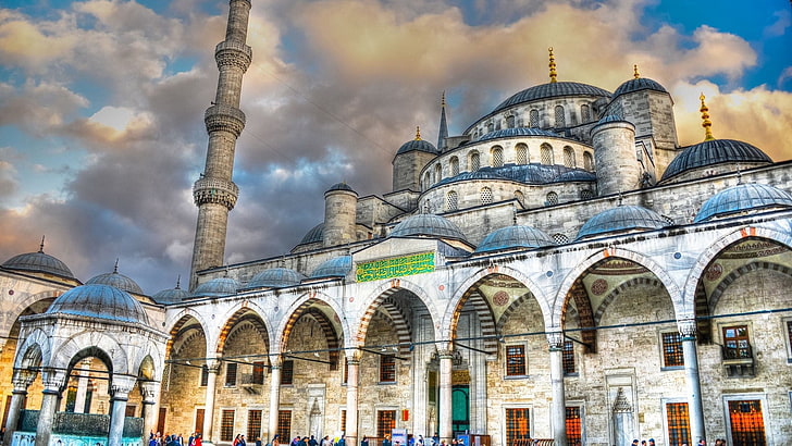 blue mosque, Istanbul, Sultan Ahmed Mosque, Turkey, Islamic architecture, HD wallpaper
