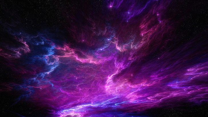 pink and blue cloud, space, colorful, galaxy, purple, astronomy, HD wallpaper