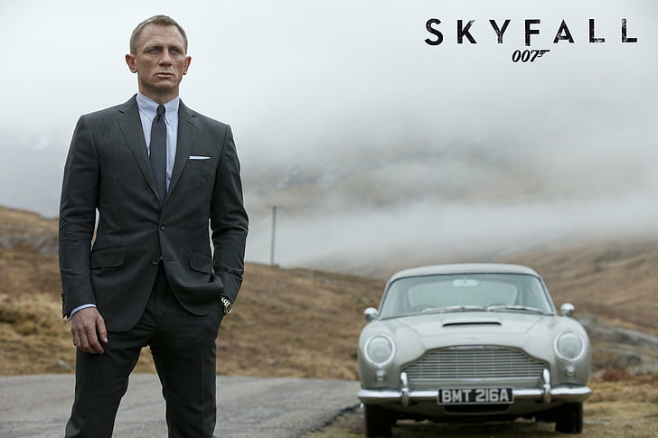 James Bond, Skyfall, Daniel Craig, transportation, adult, standing, HD wallpaper