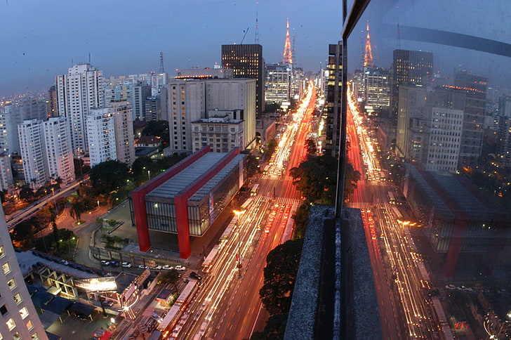 aerial view, art, brazil, building, city, landscape, masp, metropole, HD wallpaper
