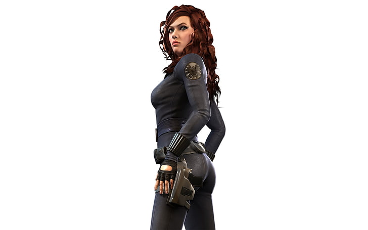 women's black long-sleeved top, Black Widow, Scarlett Johansson, HD wallpaper